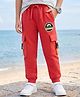 Pine Kids Knit Full Length Explore Printed Lounge Pant with Pockets- Red