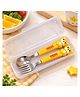 Asera Kids Spoon and Fork Set with Case, Stainless Steel Toddler Cutlery Set, Cute Cartoon Animal Handle Utensils for Kids Lunch Box, Portable Travel Spoon Fork Set for School, Picnic (Cute Animal)