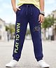 Pine Kids Knit Full Length Game Pad & Text Printed Lounge Pant with Pockets- Navy