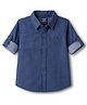 Simply Premium Denim Woven Full Sleeves Striped Shirt - Blue