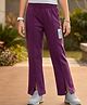 Pine Kids Knit Full Length Text Printed Flared Lounge Pant - Plum