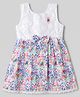 Enfance Core Cotton Knit Sleeveless Frock With Floral & Bow Applique - Pink