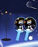 Mad Over Toys Space Theme Table Tennis Trainer for Kids|Indoor Ping Pong Set with Elastic Rebound Shaft| Includes 1 Base, 2 Rackets, 2 Balls & 1 Wire Sleeve|Active Sports Toy for Reflex & Coordination