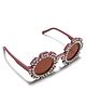 KIDLINGSS Beads Embellished UV Protected Floral Shape Sunglasses - Mauve