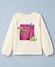 Pine Kids 100% Cotton Linen Knit Full Sleeves Top with Girl You Got This Text and Butterfly Print - White