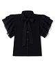 Pine Kids Cotton Lycra Knit Half Sleeves Top - Black