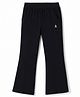 Pine Kids Cotton Lycra Knit Full Length Solid Colour Leggings With Stretch - Black