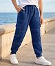 Pine Kids Knit Full Length Solid Colour Cut & Sew Lounge Pant - Navy