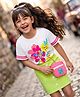 OLLINGTON ST. Sinker Knit Drop Shoulder Sleeves Top & Skirt Set With Attached Bag & Floral Print - White & Green