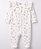 Babyhug Cotton Knit Full Sleeves Footed Sleepsuit With Floral Print - Multicolor