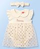 Babyhug 100% Cotton Interlock Knit Sleeveless Onesies With Heart Print & Hairband - Cream
