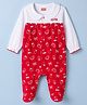 Babyhug Cotton Knit Full Sleeves Tropical Theme Printed Sleepsuit - Red