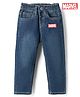 Babyhug Marvel Full Length Denim Jeans With Marvel Graphic - Blue