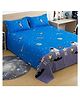 Story@Home 180 TC Microfiber Double Bed Kids Bedsheet with 2 Pillow Covers, 225 cm X 250 cm, Blue & Grey, Cosmic Adventure pattern