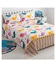 Story@Home 180 TC Microfiber Double Bed Kids Bedsheet with 2 Pillow Covers, 225 cm X 250 cm, Baby Pink & Yellow, Bubbly Buddies