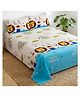 Story@Home 180 TC Microfiber Double Bed Kids Bedsheet with 2 Pillow Covers, 225 cm X 250 cm, White & Brown, Cartoon Print