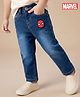 Babyhug Marvel Full Length Jeans With Spiderman Graphic - Blue