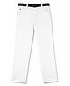 CAVIO Cotton Blend Woven Solid Trousers With Belt - White