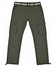 CAVIO Cotton Blend Woven Cargo Style Pants With Belt - Olive Green