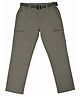 CAVIO Cotton Blend Woven Solid Trousers With Belt - Olive Green