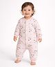 Little Surprise Box Cotton Knit Full Sleeves Puppies Printed Romper - Pink