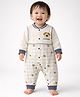 Little Surprise Box Cotton Knit Full Sleeves Puppy Printed Romper - Grey