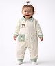 Little Surprise Box Cotton Knit Full Sleeves Dog Embroidered Romper - Mint Green
