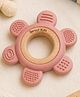 Sprout Kidz Flower Wooden & Silicone Teether for Babies Safe Chew Toy - Pink