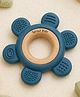 Sprout Kidz Flower Wooden & Silicone Teether for Babies Safe Chew Toy - Blue