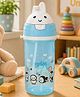 Sprout Kidz Bunny Kids Water Bottle BPA-Free Plastic Straw Sipper 400ml - Blue