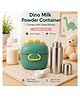 Sprout Kidz Stainless Steel Baby Feeding Bottle with BPA-Free Silicone Nipple & Dinosaur Milk Powder Container BPA-Free - Green Combo