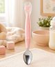 Sprout Kidz 2 in 1 Silicone Baby Soft Tip Spoon & Stainless Steel Fruit Scraper Spoon -Pink