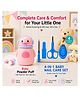 Sprout Kidz 4 in 1 Baby Grooming Set Nail Scissors, Clipper, File & Tweezers BPA-Free with Baby Powder Puff Combo Set - D1