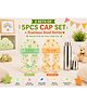 Sprout Kidz Pack of 2 Baby Cap, Mittens & Gloves Set Soft Cotton Newborn Essentials - Orange, Green & Steel Bottle Set