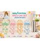 Sprout Kidz Pack of 4 Baby Cap, Mittens & Gloves Set Soft Cotton Newborn Essentials - Orange, Green, Pink and Blue & Steel Bottle Set