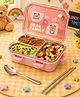 Sprout Kidz Bear Family Lunch Box Insulated Steel with Premium BPA-Free Plastic Lid Pink