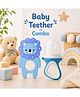 Sprout Kidz Lion Teether Blue & LoveL Fruit Feeder Blue White Combo BPA-Free Silicone