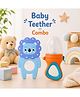 Sprout Kidz Lion Teether Blue & LoveL Fruit Feeder Blue Orange Combo BPA-Free Silicone