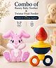 Sprout Kidz Bunny Teether Pink & Twister Fruit Feeder Combo BPA-Free Silicone