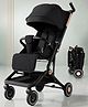 Babyhug Pro Swift Fold Stroller Black| Self-Standing when Folded| Compact Fold| Ultra Lightweight & Durable Aluminium Frame| EN Certified| Suspension Wheels| Air-cabin Friendly| Adjustable Handle