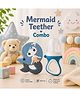 Sprout Kidz Mermaid Teether Blue & LoveL Fruit Feeder Blue White Combo BPA-Free Silicone