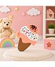 Sprout Kidz Ice Cream Teether Peach BPA-Free Silicone Soft Chew Toy for Babies Pack of 1