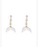 Kairangi Earrings For Women Crystal Studded White Color Leaflet Drop Dangle Earrings For Women and Girls