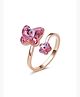 Kairangi Rings for Women and Girls Crystal Ring Rose Gold Toned Crystal Butterfly and Floral Designed Adjustable Ring Birthday Gift For girls and women Anniversary Gift for Wife