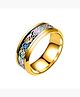 Kairangi Rings for Men Dragon Celtic Inlay Polish Finish Titanium Steel Golden Ring for Men & Boys