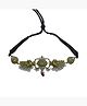 TEEJH Dancing Dual Peacock White Silver Oxidized Choker Necklace for Women