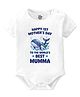 Baby Buzz 100% Cotton Knit Mothers Day Theme Half Sleeves Happy 1st Mothers Day To The Worlds Best Mumma Text Printed Onesie - White