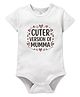 Zeezeezoo Mother Theme 100% Cotton Knit Half Sleeves Cuter Version Of Mumma Text Printed Onesie - White