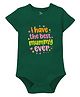 Zeezeezoo Mothers Day Theme 100% Cotton Knit Half Sleeves I Have The Best Mummy Ever Text Printed Onesie - Forest Green