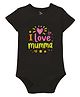 Zeezeezoo Mothers Day Theme 100% Cotton Knit Half Sleeves I Love Mumma Text Printed Onesie - Black